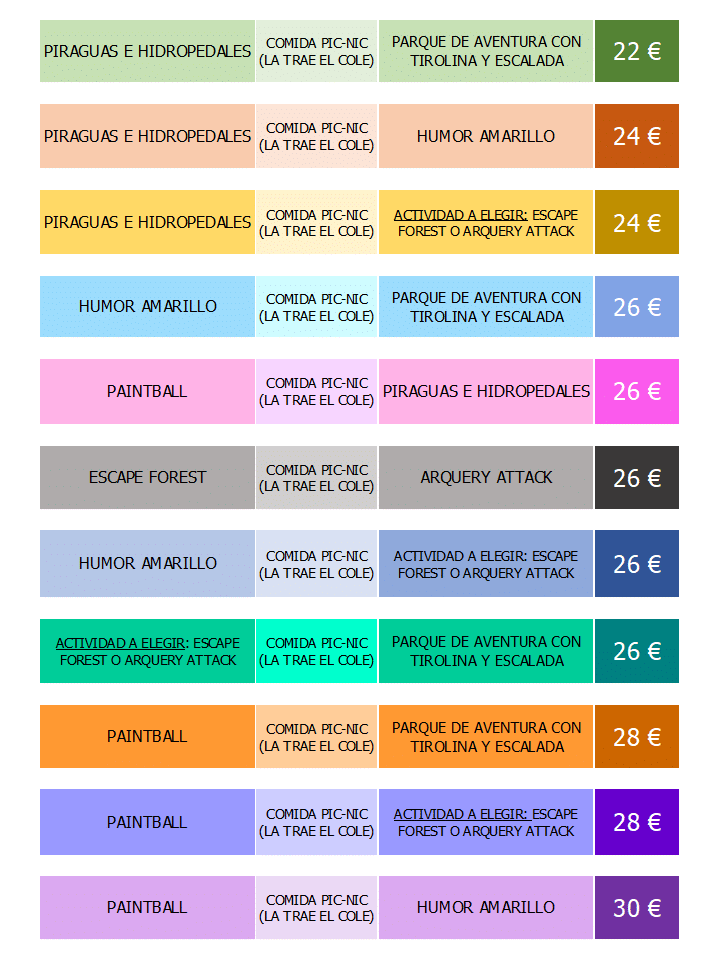 PROGRAMAS DE UN DIA ESCOLARES